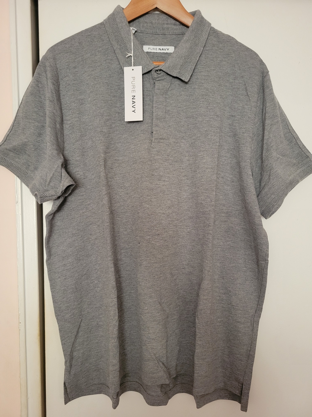 Pure Navy Men’s Grey Short-Sleeve Polo